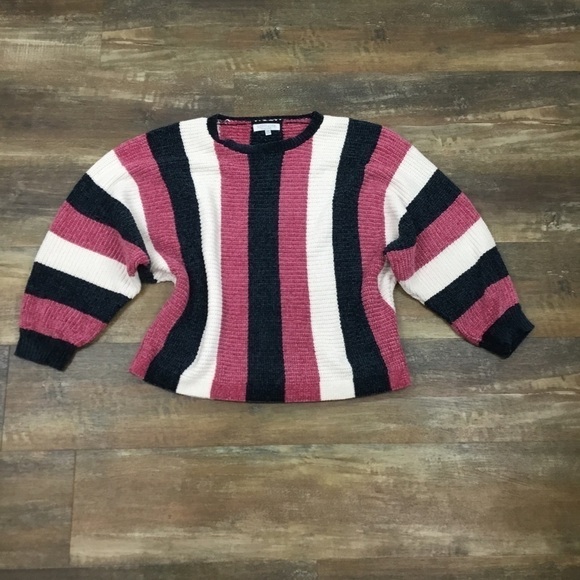 SOLITAIRE by Ravi Khosla Super Soft Striped Sweater Size Medium - Picture 5 of 6